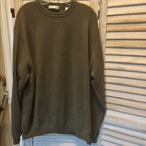 John W. Nordstrom Moss Green Cashmere Crewneck Sweater